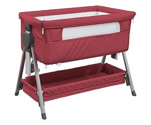 vidaXL Lit pour bébé avec Matelas Rouge Tissu de Lin