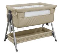 vidaXL Lit pour bébé avec matelas Taupe Tissu de lin