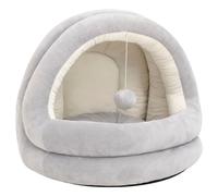 vidaXL Lit pour Chat 40x40x35 cm Gris et Crème Panier Corbeille Couchage