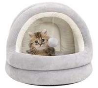 vidaXL Lit pour Chat 50x50x45 cm Gris et Crème Panier Corbeille Couchage G