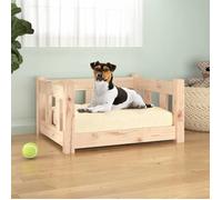 vidaXL Lit pour Chien, Canapé Rectangulaire pour Animaux, Lit Surélevé pour Chien Salon Intérieur, Marron 55,5x45,5x28 cm Bois de Pin Solide Marron