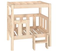 Lit pour Chien Marron Miel 105,5x83,5x100cm Bois de Pin Solide Couchage vidaXL