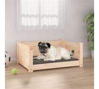 vidaXL Lit pour chien 65,5x50,5x28 cm Bois de pin solide 821447 Beige G