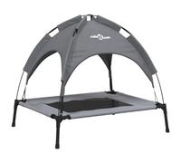 vidaXL Lit pour chien avec auvent - tissu Oxford anthracite et acier - 172593