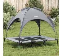 Lit pour Chien avec Auvent Animaux Anthracite Tissu Oxford et Acier vidaXL