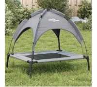 vidaXL Lit pour chien avec auvent - tissu Oxford anthracite et acier - 172593