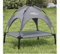 vidaXL Lit pour chien avec auvent anthracite tissu Oxford et acier canapé pour chien canapés pour chien chaise pour chien 172596