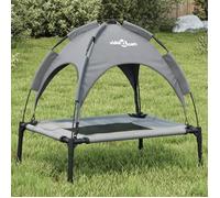 vidaXL Lit pour chien avec auvent anthracite tissu Oxford et acier canapé pour chien canapés pour chien chaise pour chien 172592