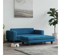 vidaXL Lit pour Chien avec Extension, Canapé pour Animaux de Compagnie avec Cadre en Bois, Panier pour Chiots Maison 172019 Bleu G