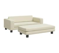 vidaXL Lit pour chien, canapé extensible, cadre bois, similicuir crème 100x50x30 cm