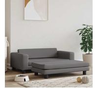 vidaXL Lit pour chien avec extension 172029 similicuir cadre en bois 100x50x30 cm Gris