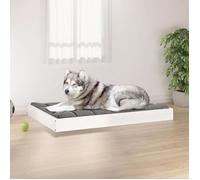 Vidaxl Lit Pour Chien Blanc 101,5x74x9 Cm Bois De Pin Solide