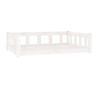 Vidaxl Lit Pour Chien Blanc 105,5x75,5x28 Cm Bois De Pin Solide