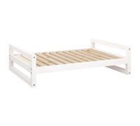 Vidaxl Lit Pour Chien Blanc 105,5x75,5x28 Cm Bois De Pin Solide