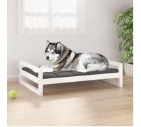 vidaXL Lit pour chien Blanc 105,5x75,5x28 cm Bois de pin solide 821488