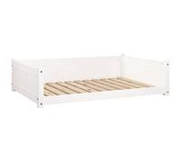 vidaXL Lit pour Chien Blanc 105,5x75,5x28 cm Bois de Pin Solide Canapé Chiot