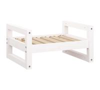 Vidaxl Lit Pour Chien Blanc 55,5x45,5x28 Cm Bois De Pin Solide