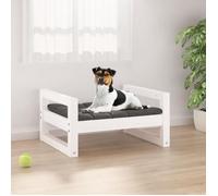 Lit pour chien Blanc 55,5x45,5x28 cm Bois de pin solide 821468