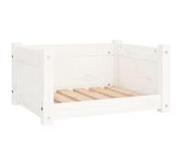 Vidaxl Lit Pour Chien Blanc 55,5x45,5x28 Cm Bois Massif De Pin