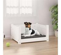 vidaXL Lit pour chien Blanc 55,5x45,5x28 cm Bois massif de pin 821443 Blanc G