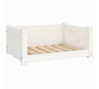 Vidaxl Lit Pour Chien Blanc 65,5x50,5x28 Cm Bois De Pin Solide