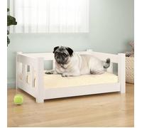 vidaXL Lit pour chien Blanc 65,5x50,5x28 cm Bois de pin solide 820188