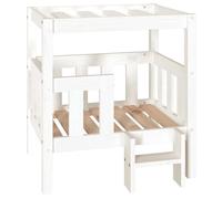 vidaXL Lit pour Chien Blanc 65,5x50,5x70 cm Bois de Pin Solide Couchage Chiot