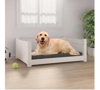 vidaXL Lit pour chien Blanc 75,5x55,5x28 cm Bois de pin solide 821453