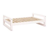 Vidaxl Lit Pour Chien Blanc 95,5x65,5x28 Cm Bois De Pin Solide