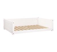 Vidaxl Lit Pour Chien Blanc 95,5x65,5x28 Cm Bois De Pin Solide
