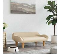 vidaXL Lit pour Chien, Canapé pour Animaux de Compagnie avec Cadre en Bois, Panier pour Chiots Maison Intérieur, Crème 171945