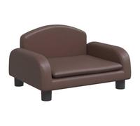 vidaXL Lit pour Chien, Canapé pour Animaux de Compagnie avec Cadre en Bois, Panier pour Chiots Maison Intérieur, Marron 50x40x30 cm Similicuir