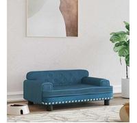 vidaXL Lit pour Chien, Canapé pour Animaux de Compagnie avec Cadre en Bois, Panier pour Chiots Maison Intérieur, Bleu 171882