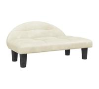 vidaXL Lit pour Chien, Canapé pour Animaux de Compagnie avec Cadre en Bois, Panier pour Chiots Maison Intérieur, Crème 70x52x30 cm Velours