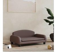 vidaXL – Lit pour chien 171967 – Similicuir Marron 70x45x30 cm