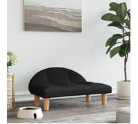vidaXL Canapé lit pour chien avec cadre en bois Noir 70x52x30 cm Tissu