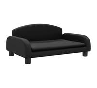 vidaXL Lit pour Chien, Canapé pour Animaux de Compagnie avec Cadre en Bois, Panier pour Chiots Maison Intérieur, Noir 70x45x30 cm Similicuir