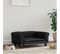 vidaXL Lit pour chien Canapé 171831 – Cadre en bois, Similicuir 70x45x30 cm – Noir