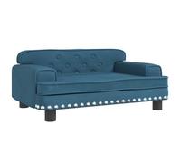 vidaXL Lit pour chien Canapé pour animaux 171882 velours, cadre en bois Bleu 70x45x30 cm