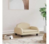 vidaXL Lit pour Chien, Canapé pour Animaux de Compagnie avec Cadre en Bois, Panier pour Chiots Maison Intérieur, Crème 171970