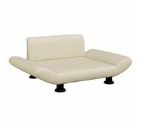 vidaXL Lit pour chien – Canapé pour animaux, cadre bois, similicuir, crème 70x45x28 cm