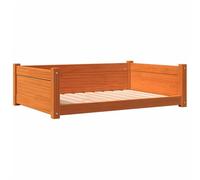 vidaXL Lit pour Chien, Canapé pour Chiot avec Parois Latérales, Meuble pour Animaux de Compagnie, Cire Marron 95,5x65,5x28 cm Bois de Pin Massif