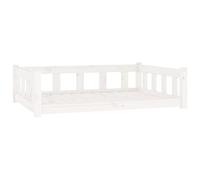 Lit pour Chien, Canapé Rectangulaire pour Animaux, Lit Surélevé pour Chien Salon Intérieur, Blanc 105,5x75,5x28 cm Bois de Pin Solide