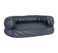 vidaXL Lit pour Chien Ergonomique Mousse Bleu foncé 60x42cm Similicuir