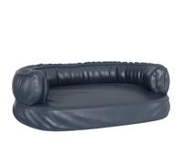 Vidaxl Lit Pour Chien Ergonomique Mousse Bleu Foncé 75x53cm Similicuir