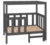 Vidaxl Lit Pour Chien Gris 105,5x83,5x100 Cm Bois De Pin Solide