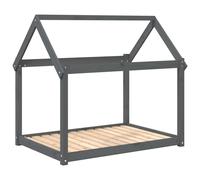Hondenmand 111x80x100 cm massief grenenhout grijs822219