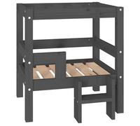 Vidaxl Lit Pour Chien Gris 55,5x53,5x60 Cm Bois De Pin Solide