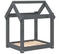 vidaXL Lit pour chien Bois de pin solide 61x50x70 cm Gris Couchage chiot