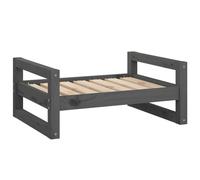 Vidaxl Lit Pour Chien Gris 65,5x50,5x28 Cm Bois De Pin Solide
